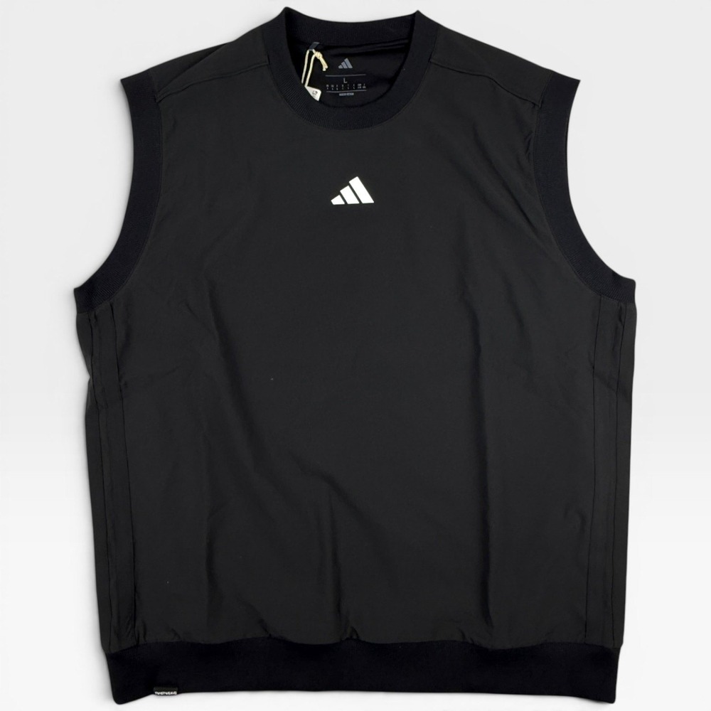 ADIDAS Beyond the Course Twistweave Loose Golf Vest Mens L Black NWT